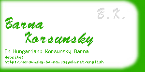 barna korsunsky business card